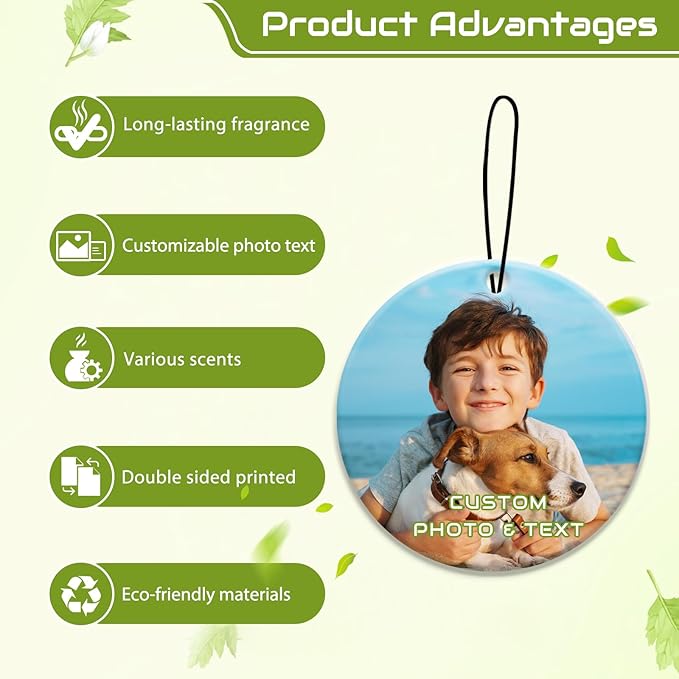 Custom Air Fresheners with Picture, Personalized Air Freshener for Cars, Customized Photo Gift with Scents for Family and Lovers
