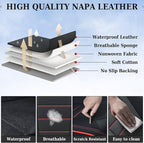 Coverado Seat Covers Full Set, Seat Covers for Cars, Car Seat Cover, Car Seat Protector, Nappa Leather Car Seat Cushion, Waterproof Car Seat Covers Front Seats and Back Fit for Most Cars (Redline)