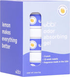 Ubbi Lemon Scented Odor Absorbing Gel Value Pack, Diaper Pail Odor Control Gel Packs, Baby Nursery Essentials, 3 Count