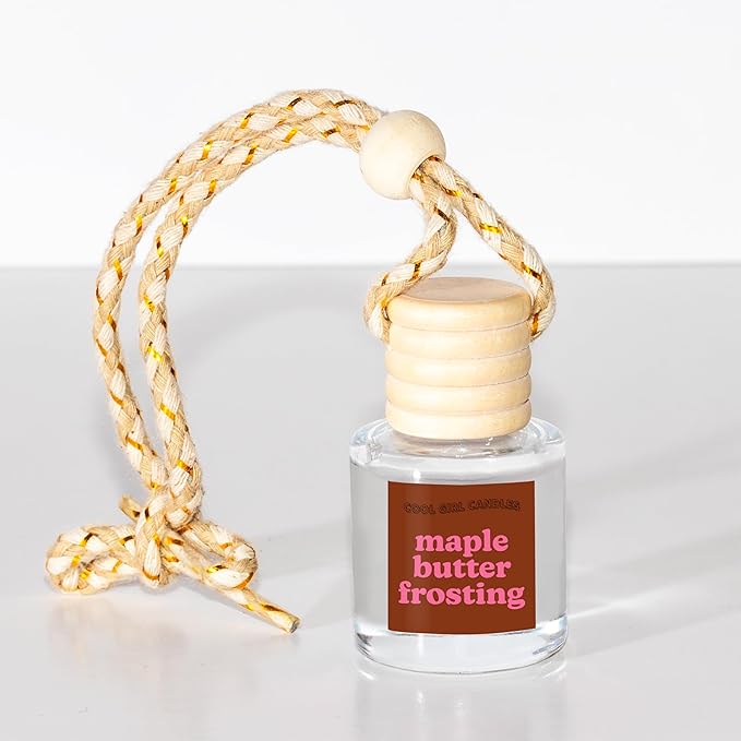 COOLGIRLCANDLES Maple Butter Frosting Car Hanging Fragrance Oil Air Freshener for Essential Oils, Scents Aromatherapy Automobile Diffuser, Long Lasting Bottle