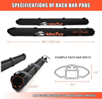 MeeFar Universal Car Soft Roof Rack Pads Luggage Carrier Rack for Kayak Surfboard SUP Canoe Include 2 Heavy Duty Tie Down Straps, 2 Tie Down Rope, 2 Quick Loop Strap