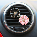 2 Pieces Daisy Flower Air Vent Clip Cute Car Air Freshener Clip Bling Rhinestone Car Air Outlet Decorations Charm Car Inter Decor Accessories for Girls Women