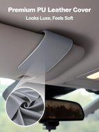 Patented Leather Car Air Freshener Visor Clip, Compatible with Drift Car Air Freshener, Magnetic Design, Gentle on Sun Visors, Ideal for Modern & Electric Vehicles, Grey (Clip Only)