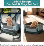 A 4 Pet Dog Car Seats for Small Dogs Under 25lbs – Safety Travel Booster Seat with Patent Buckles, Adjustable Leash – Reduces Anxiety & Road Trips – Frame Support for Cars, SUV, Pickup