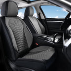Coverado Car Seat Covers, Front Seat Cover, Waterproof Nappa Leather Seat Covers for Cars, 2 Pack Car Seat Protectors Driver Seat Cover, Automotive Seat Covers Universal Fit for Most Cars, Black&Gray