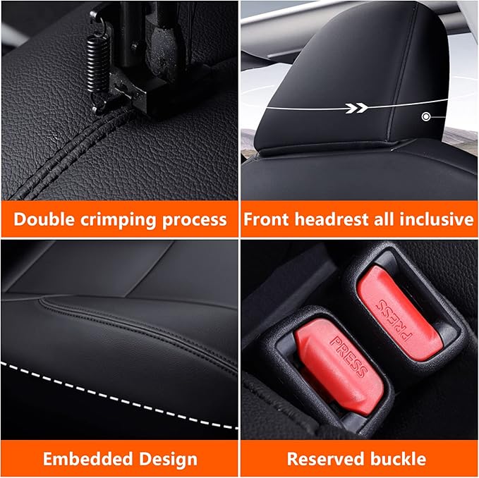 AOMSAZTO Custom Fit Seat Covers for Nissan Sentra: 2013 2014 2015 2016 2017 2018 2019 Faux Leather Car Seat Covers Full Set Black