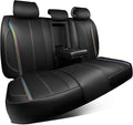 CAR PASS Back Seat Covers, Nappa Leather Rear Seat Bench Cushion Waterproof Breathable Back Row Protector Universal Fit for Car Sedan SUV Pickup Truck, Back Rear Black Chameleon Iridescent Reflective