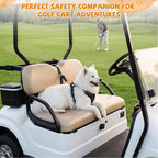 Dog Seat Belt Harness for Golf Cart, Pet Dog Seat Leash for Golf Cart, Adjustable Black Vest with Reflective Nylon Tear-Resistant Webbing & Elastic Bungee, Safety Harness for Outdoor Activity(Medium)