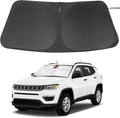 Windshield Sun Shade Custom Fit for 2017-2024 2025 Jeep Compass Accessories Foldable Sunshade Sun Blocker Protect Car from Sun Rays & Heat Damage Keep Car Cooler