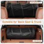 Abbylike Dog Crate for Car, Pet Travel Tube Car Crate Large Kennel, Pet Containment Barrier Mesh Tube with Seat Belt Storage Bag, 47" x 24" Soft Cage for Large Medium Dogs Long Travel Trips
