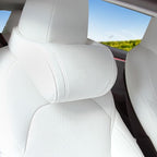 Car Neck Pillow for Tesla Model Y/3/S/X/Cybertruck Memory Foam Headrest Pillow Ergonomic Design Neck Support Seat Headrest Softness Comfortable Car Pillow (White, 1 Pack)