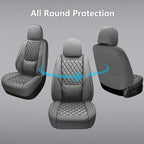 Car Seat Covers Front Pair,Universal Fit for Cars,SUVs,Trucks,and Sedans,Faux Leather Car Seat Cushion Compatible with Airbags,Waterproof Car Seat Protector,Grey