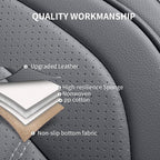 Nappa Leather Car Seat Covers Front Seats, Gray Car seat Protector, Waterproof Car Seat Cushion, Universal Automotive Seat Covers Fit for SUV Truck Pick-up Sedan and Most Cars