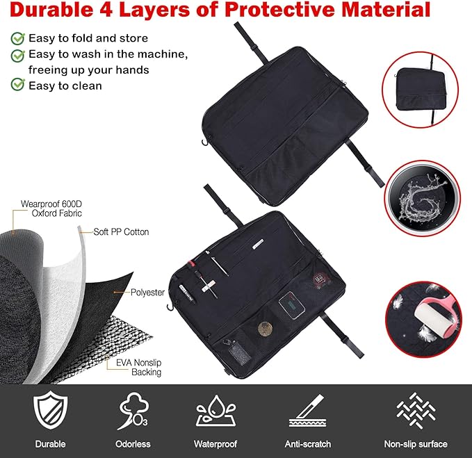 Roof Organizer Bag Storage for Hummer EV Accessories Sunroof Rooftop Panel Waterproof Foldable Heavy Duty Hardtop Cargo Carrier Bag Overhead for Hummer EV SUV Pickup 2022-2025 2026 (Rear Roof-Left)