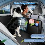 Dog Car Seat Cover for Back Seat with Hard Bottom, PU Leather Back Seat Extender for Dogs,Dog Hammock Bed for Cars, SUVs, Pet Seat Cover for Back Seat Holds 400lbs with Mesh Window & Pocket