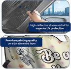 GENANY Funny Skeleton Windshield Sun Shade for Car SUV Truck (55x30 Inches), Sun Shade Windshield, Shades for Front Windows, Protector Blocks UV, Car Decor