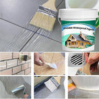 3Kg/106Fl.oz Invisible Waterproof Agent Indoor&Outdoor Waterproof Coating Set Transparent Liquid Sealant with Wooden Brush Resistant Work Gloves Putty Knife Cut Paint Roller