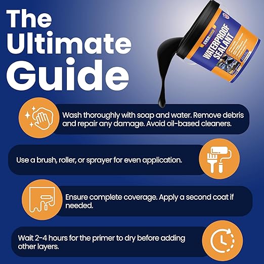 Liquid Rubber Waterproof Sealant - Rubber Paint - All Surface Leak Repair Indoor and Outdoor Flexible Roof Sealant, Water-Based, Easy to Apply, Original Black, 1 Gallon