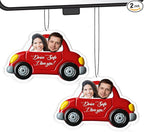 Personalized Valentine's Day Car Air Freshener with Pictures, I Love You, Drive Safe, Fun Couple Gift, Hanging 2Pack