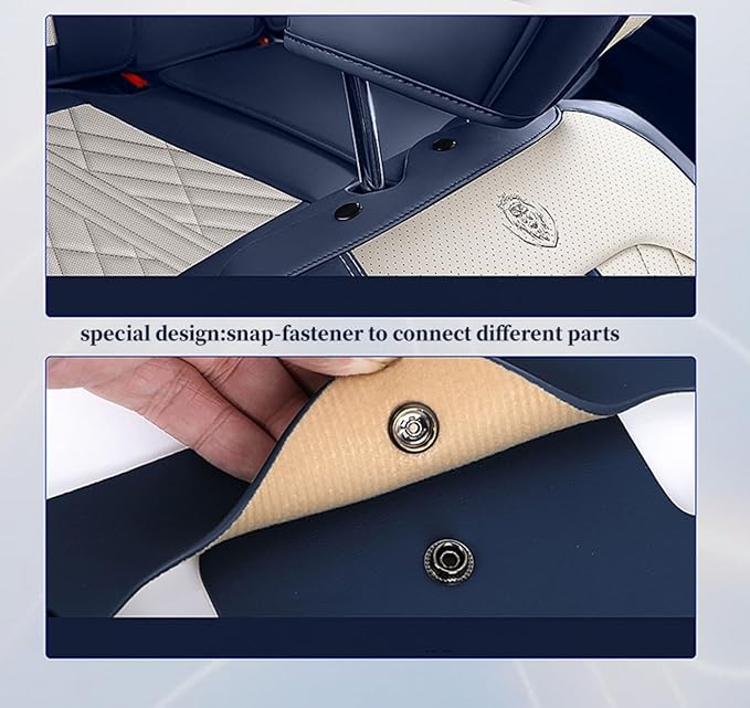 Premium Nappa Leatherette Car Seat Cover Set Custom Fit for Honda CR-V CRV 2000-2023 2024 2025 2026 Water-Proof Breathable Faux Leather Seat Cushion Protectors (Front 2 Seats,Beige Black)