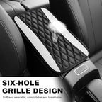 Car Center Console Cushion Pad, 12.6 × 7.48 Inches Waterproof Car Armrest Seat Box Cover, PU Leather Armrest Cover Protector for Most Vehicle, Universal Car Interior Accessories (White)