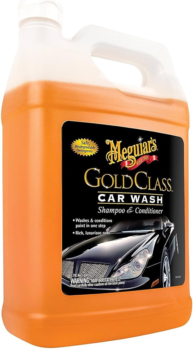 Meguiar's Gold Class Car Wash, Ultra-Rich Foam Car Wash Soap and Conditioner for Vehicle Cleaning, Paint Cleaner to Clean and Condition in One Easy Step, 1 Gallon