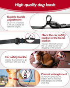 Hands Free Dog Leash, Multifunctional Crossbody Dog Leash, 5.9-9.5Ft Long Waist Belt with Car Safety Buckle and Double-Sided Reflective Stitches for Medium and Large Dogs.(Black)