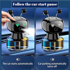 Robot Intelligent Aromatherapy Machine, Smart Cute Robot Car Air Freshener - Fine Spray/Fillable/Four-Gear Adjustment/Vibration Sensing/On-Off/Large Capacity Long-Lasting Fragrance/Black-V2(Cologne)
