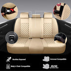 Full Coverage Leather Car Seat Covers Full Set,Waterproof Seat Covers for Cars,SUVs Trucks, Car Seat Cushion,Car Seat Protector with 5 Seats (Beige, Full Set(Front and Rear-5 Seats))