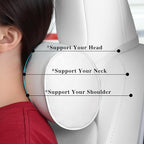 Car Headrest Pillow for Driving - Luxury Leather 100% Memory Foam, Ergonomic Neck Support - Universal Fit Head Rest Travel Pillow for Most Cars, Home & Office, White, 2 Pack