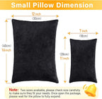 2 Pack Small Pillow, 16 X 12 Inches, Memory Foam Mini Pillow for Travel, Camping, Sleeping, Nap and Neck, Knee, Lumbar Support, Tiny Cushion for Pet, Dogs (Black)