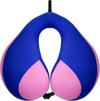 MOOB Kids Travel Neck Pillow with Chin Support, U-Shape Pillow for Head & Neck Support on Airplane & Car Rides, Ideal Travel Gift for Toddlers & Children (Blue Purple)
