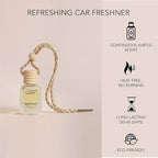 Llum Grapefruit Hanging Car Air Freshener – Luxury Automotive Perfume Diffuser 10ml (0.34 fl oz), Long-Lasting Fragrance, Alcohol-Free Non-Toxic Car Scent, Glass Bottle With Wood Cap & AC Vent Clip