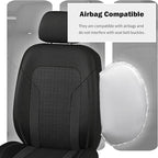 2 Pack Universal Car Seat Cover with Breathable Mesh Backrest,Comfortable Car Seat Protector with Foam Padding and Retaining Buckle,Highly Elastic Car Seat Covers Full Set (Black)