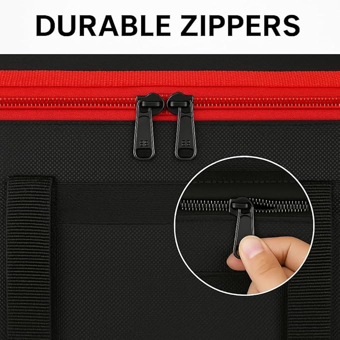 Bodaon 2-Pack Insulated Food Delivery Bag With Hard Bottom, XXXL Pizza Cooler Bags, Rideshare Delivery Bag, Catering bag Thermal Cold/Hot Styrofoam Carrier for Shopping/Travel/Car