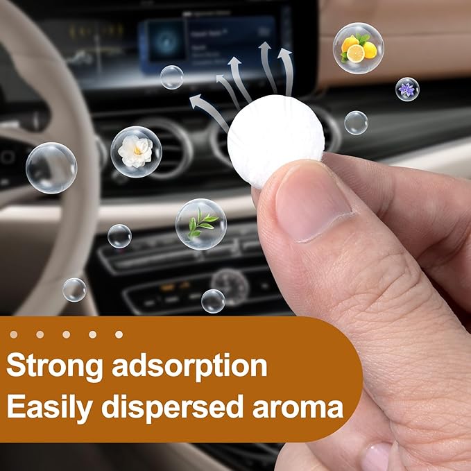 30Pcs Car Air Freshener Refill Felt Pads, 17.5MM/0.7inch Unscented Air Freshener Vent Clips Replacement White Oil Perfumes Refill Tablets for Car Diffusers