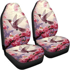 BIGCARJOB Hummingbird Car Seat Cover Set for Women Cute Auto Interior Accessories Pink Vehicle Bucket Seat Pad Auto Front Seat Protectors,Fit Most Vehicle,Cars,Sedan
