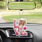 Personalized Valentine's Day Car Air Freshener with Pictures, I Love You, Drive Safe, Fun Couple Gift, Hanging 2Pack