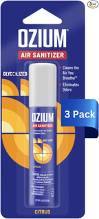 Ozium 0.8 oz. Air Sanitizer & Odor Eliminator for Homes, Cars, Offices and More, Citrus Scent, Pack of 3