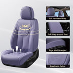 FLORICH Car Seat Cover Full Set, Automotive Seat Covers, Luxury Waterproof Leather Car Seat Protectors, Car Seat Cushions Universal Fit for Most Sedans SUVs Trucks - Purple