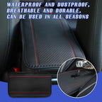 Ziciner Leather Car Center Console Armrest Pad, PU Waterproof Auto Seat Box Cover Protector, Hand Rest Cushion Protection Pad, Vehicles Interior Accessories Universal for Car,SUV (Black & Red A)