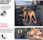 SlowTon Dog Seat Belt for Car, Adjustable 3 in 1 Dog Seatbelt with Elastic Bungee Buffer, Nylon Heavy Duty Dog Car Harness Reflective Safety Tether Leash with Latch Hook Clip Pink