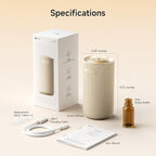 Auto-Start/Stop 2-in-1 Car Diffuser, Waterless Essential Oil Diffuser & Auto Air Freshener for Home Aromatherapy, Cordless Adjustable Fragrance Diffuser Compatible with 5/10/15ml Bottles