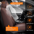 Seat Covers, Car Seat Covers Front Seats, Car Seat Cover, Car Seat Protector Waterproof, Car Seat Cushion Nappa Leather, Brwon Seat Covers Carseat Cover Universal Fit for Most Cars