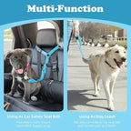 Pet Dog Cat Seat Belts, Car Headrest Restraint Adjustable Safety Leads Vehicle Seatbelt Harness (1 Pack) (Blue)