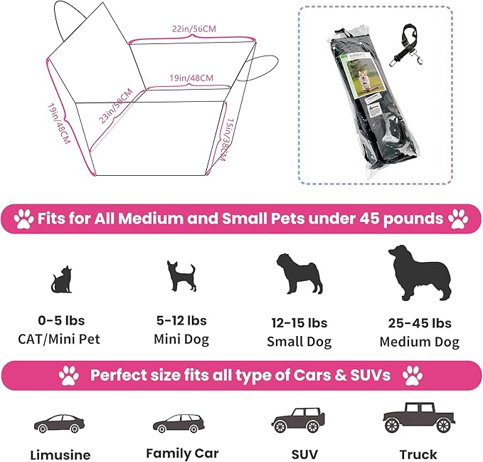 2PCS Car Door Protector for Dogs Pet Car Cover-Waterproof Scratchproof Nonslip Durable Machine Washable (2 Packs Universal Fit) (Cream)