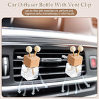 Zubebe 100 Pcs Car Diffuser Bottles Empty Bulk Vent Clip Car Air Freshener Diffuser for Essential Oil Perfume Glass Bottle with Wooden Caps Stick Fragrance Ornament (Colorless)