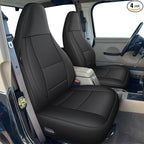 AOMSAZTO Custom Fit Seat Covers for Jeep Wrangler 1997 1998 1999 2000 2001 2002 Waterproof Car Seat Covers Full Set Black