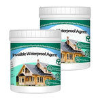 2Kg/70.5Fl.oz Invisible Waterproof Agent Indoor&Outdoor Waterproof Coating Set Transparent Liquid Sealant with Wooden Brush Resistant Work Gloves Putty Knife Cut Paint Roller