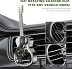 Car Air Freshener Vent Clip, Empty Guitar-Shaped Aromatherapy Diffuser Automobile Dashboard Ornament, Unscented Car Air Conditioner Clip Cute Rotating Decoration for Women Men (Black)